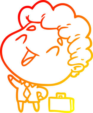 Sevimli bir karikatür işadamının orjinal sıcak çizgi çizimi