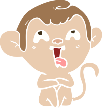 Orijinal düz renkli çizgi film maymunu