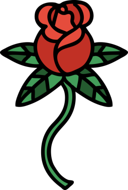 Geleneksel gül tarzında orijinal dövme