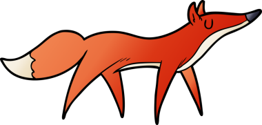 Bir insan tarafından çizilmiş orijinal tilki çizgi filmi.