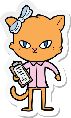 Çizgi film kedisinin orijinal çıkartması.