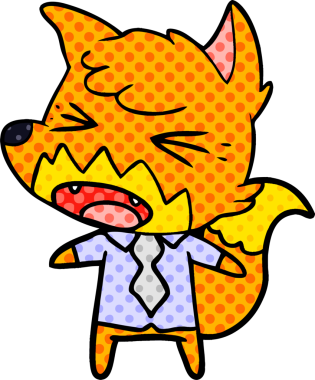 Orijinal kızgın çizgi film tilki patronu.