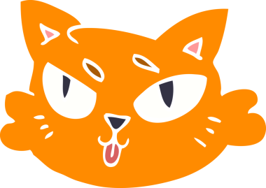 Orijinal karikatür kedi suratı