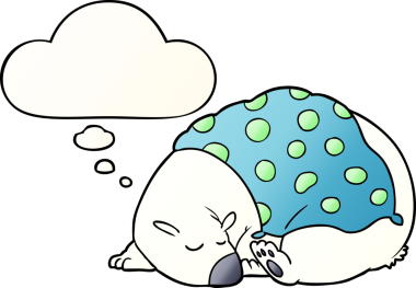 Orijinal kutup ayısı düşünce baloncuğuyla uyur.