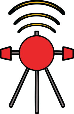 Orijinal şirin bir uydu karikatürü.