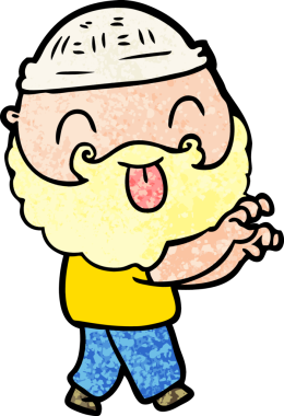 Dilini çıkaran sakallı orijinal bir adam.