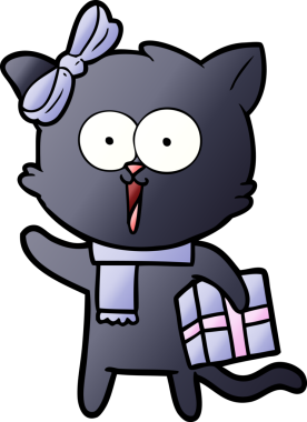 Bir insan tarafından çizilmiş orijinal çizgi film kedisi.