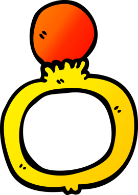 Orijinal görüntü gradyan çizgi film nişan yüzüğü