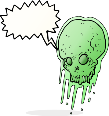 Konuşma baloncuklu orijinal yapışkan kafatası