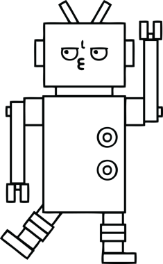 Orijinal çizgi robot çizimi