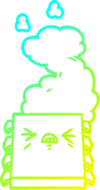 Aşırı ısınan bilgisayar çipinin orijinal soğuk gradyan çizimi