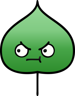 Ekspres yaprağın orjinal gölgelendirilmiş karikatürü