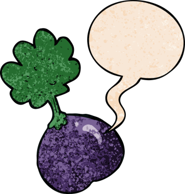 Konuşma baloncuğu ile orijinal çizgi film sebzesi