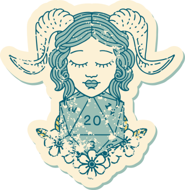 Orijinal grunge sticker 'ı doğal 20 D20 zarlı.