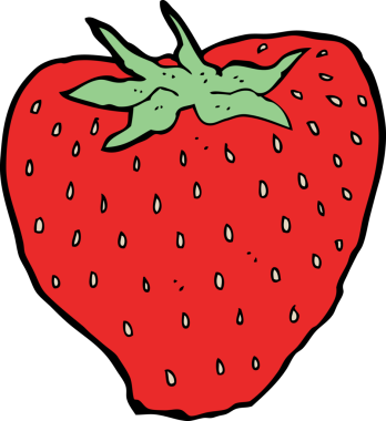 Bir insan tarafından çizilmiş orijinal çilek karikatürü.