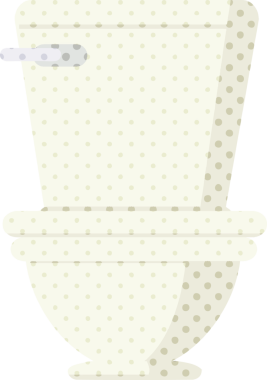 Bir tuvaletin orijinal düz renk çizimi