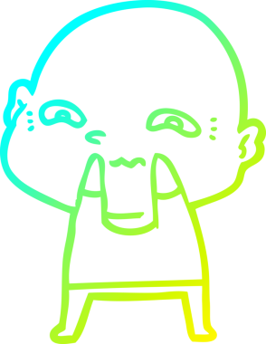 Orijinal soğuk eğimli çizgi film çizimi ürpertici bir adam