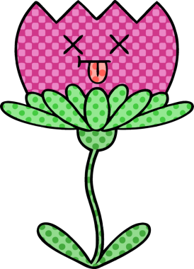 Bir çiçeğin orijinal çizgi roman tarzı