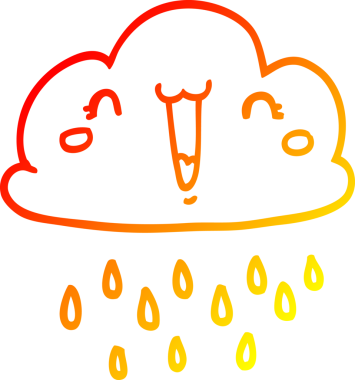 Bir karikatür fırtına bulutunun orjinal sıcak çizgi çizimi