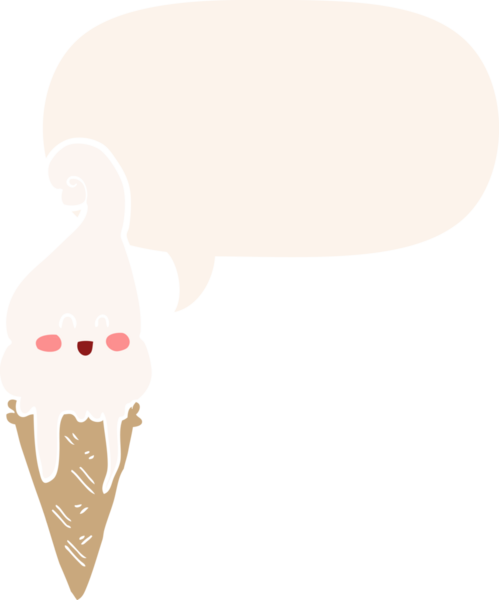 Konuşma baloncuklu orijinal çizgi film dondurması.