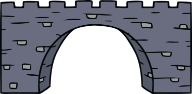 Orijinal el çizimi bir taş köprünün karalaması