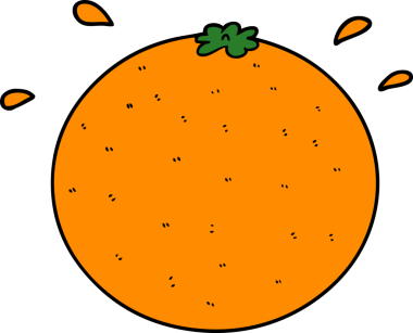 Bir insan tarafından çizilmiş orijinal turuncu çizgi film.