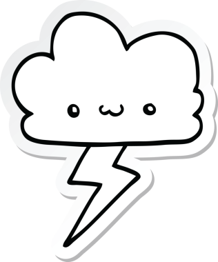 Bir karikatür fırtına bulutunun orijinal çıkartması