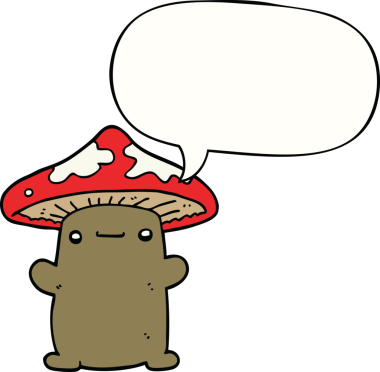 Konuşma baloncuklu orijinal mantar.