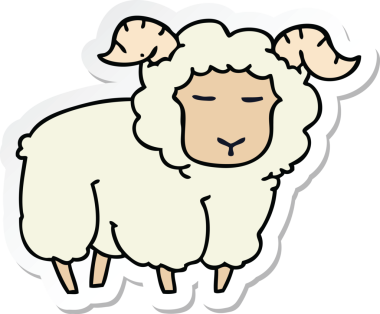 Orijinal bir el çizimi çizgi film koçu çıkartması