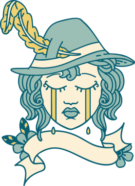 Orijinal Retro Dövme Tarzı İnsan Ozan karakter yüzü