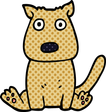 Orijinal karikatür. Sakin köpek.