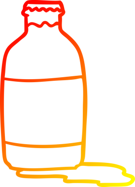 Bir litre taze sütün orjinal, sıcak çizgi çizimi