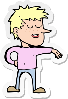 Çizgi film karakterinin orijinal çıkartması saygısız bir jest yapıyor.