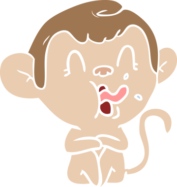 Orijinal düz renkli çizgi film maymunu