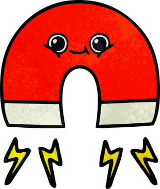 Bir mıknatısın orijinal grunge desen karikatürü