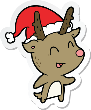 Orijinal bir noel geyiği çıkartması.