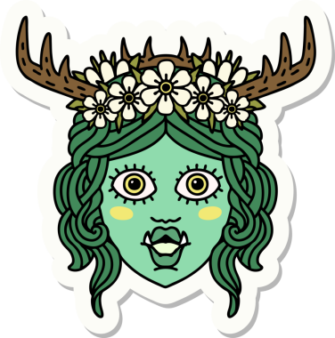 Ork Druid karakter yüzünün orijinal etiketi