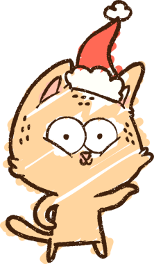 Orijinal Noel Kedi Tebeşiri Çizimi