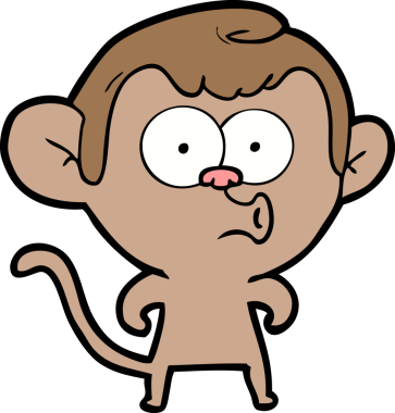 Orijinal karikatür öten maymun