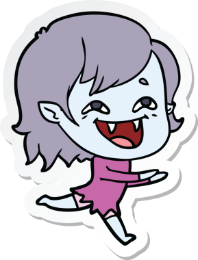 Gülen vampir kızın orijinal çıkartması.