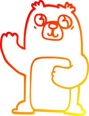 Orijinal sıcak çizgi çizgi çizgi film karakteri, siyah ayı.