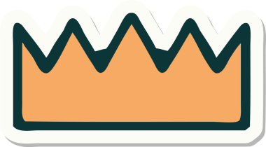 Orijinal dövme etiketi geleneksel bir taç tarzında.