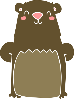 Orijinal düz renkli çizgi film ayısı