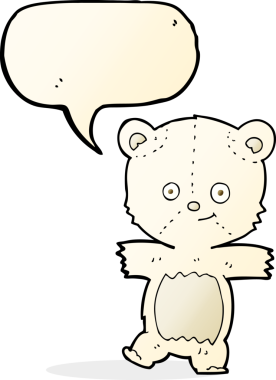 orijinal çizgi film tatlı kutup ayısı konuşma balonu ile