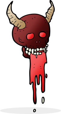 Orijinal karikatür ürkütücü cadılar bayramı kafatası