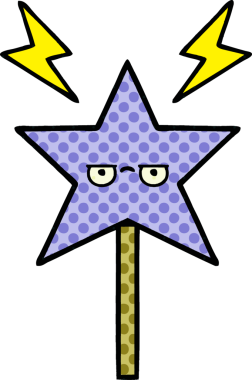 Orijinal çizgi roman tarzı sihirli değnek.