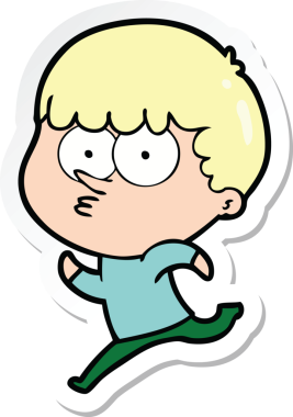 Çizgi film karakterinin orijinal çıkartması.