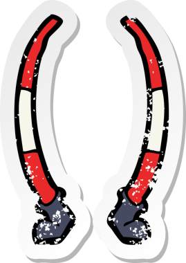 Çizgi film bacaklarının orijinal gerilimli yapıştırması