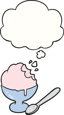 Düşünce baloncuklu orijinal dondurma.