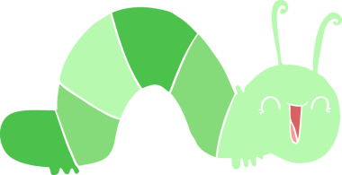 Orijinal düz renkli çizgi film Mutlu Tırtıl
